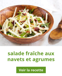 Recette : salade fraîche aux navets et agrumes